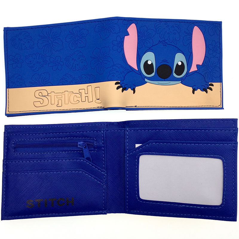 Disney-maletines de Anime Stitch R5082, Cartera de dibujos animados con cremallera, monedero, monederos casuales, bolso de almacenamiento para tarjetas, regalo Unisex