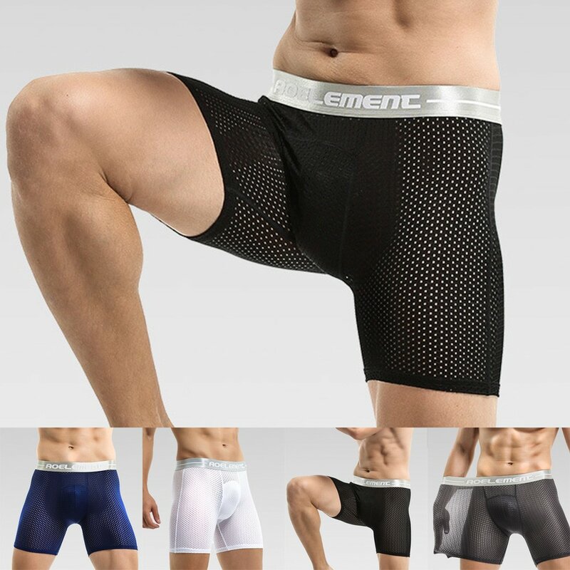 Boxer extensible sans couture pour homme, sous-vêtement, slip, lingerie, shorts d'entraînement, fitness