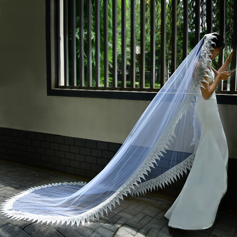 غطاء رأس كبير للزهور للعروس ، ملفوف بالكامل ، حجاب زفاف ، BL4062