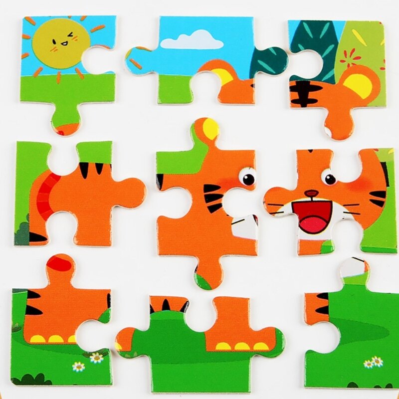 Rompecabezas educativo con marco madera 77HD, juguete educativo para niños pequeños