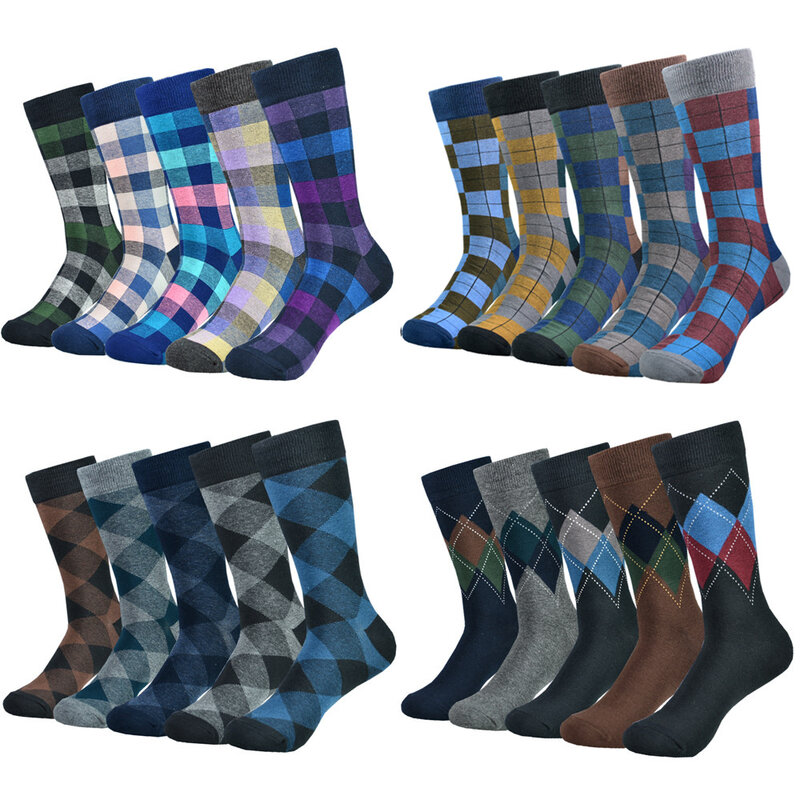 Calcetines de algodón con estampado para hombre, medias coloridas y divertidas, estilo informal, color negro
