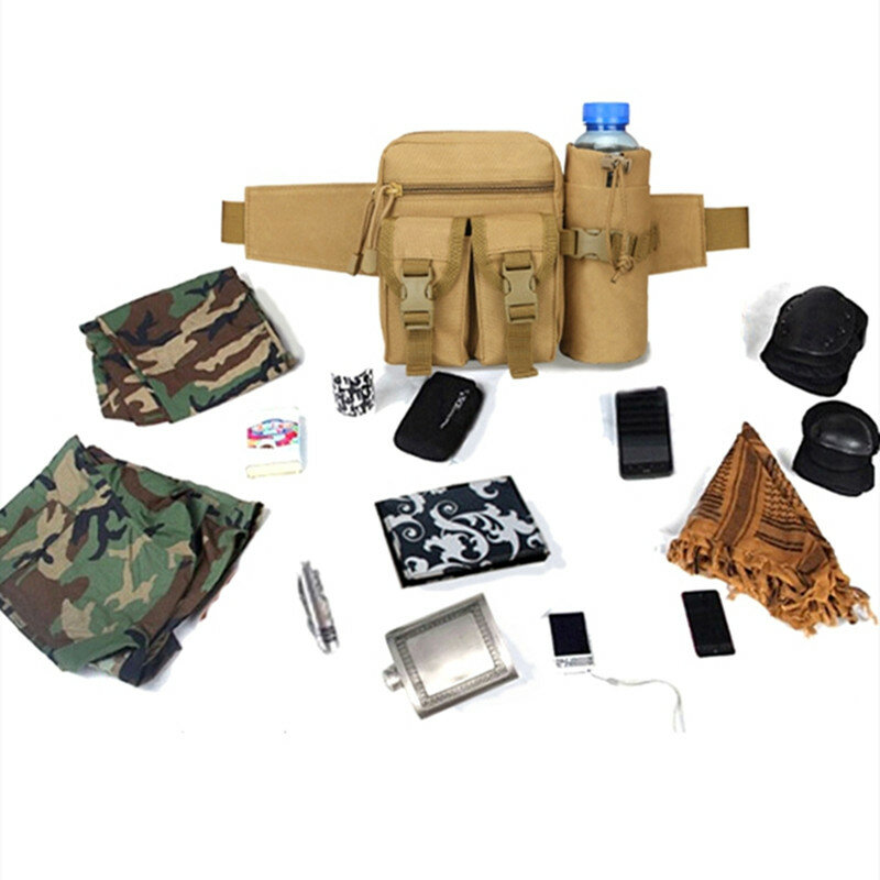 Новинка 2024, поясная сумка, тактическая нейлоновая походная сумка для бутылки для воды, сумка для телефона, уличная спортивная Военная армейская поясная сумка для охоты, скалолазания, лагеря