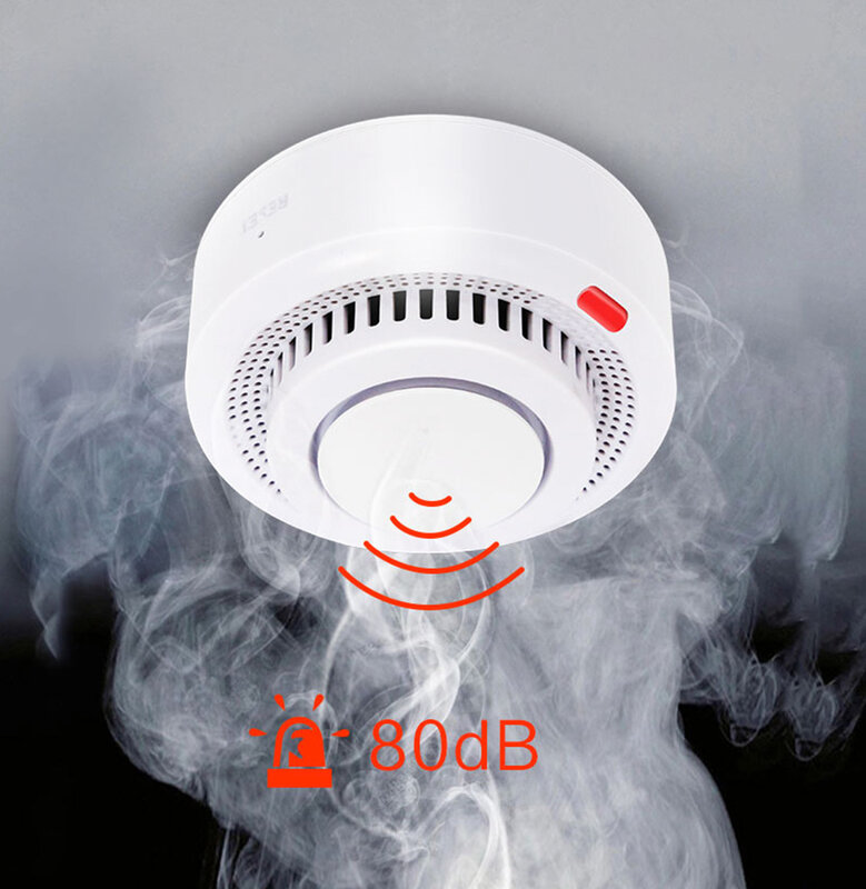 Zigbee Wifi Alarm Kebakaran Asap Pintar Tuya Detektor Sensor Asap Keamanan Rumah Pintar