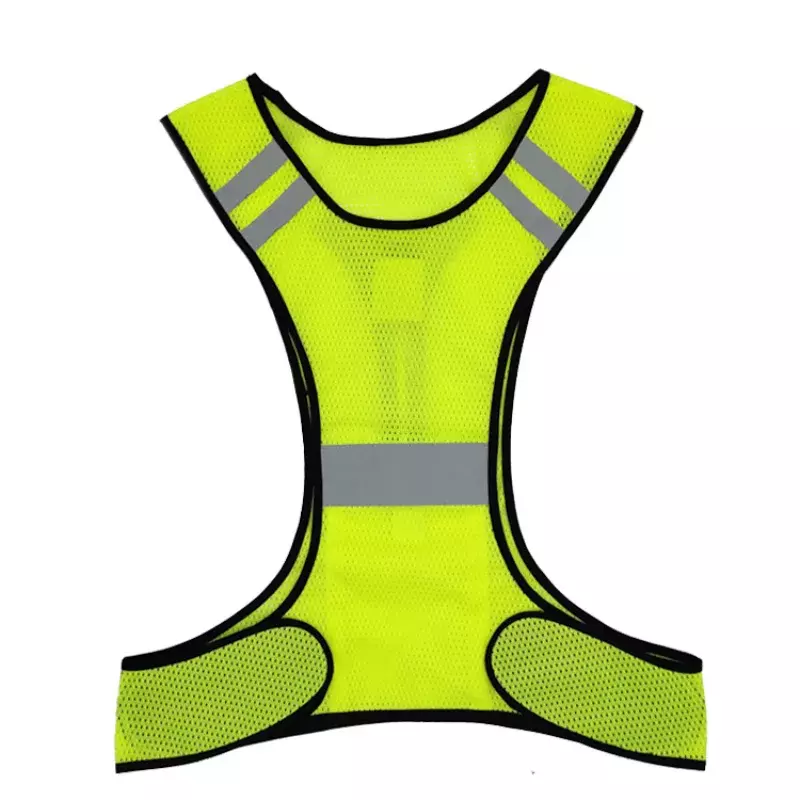 Chaleco reflectante de alta visibilidad para correr al aire libre, chaleco de seguridad fluorescente amarillo y naranja para la noche