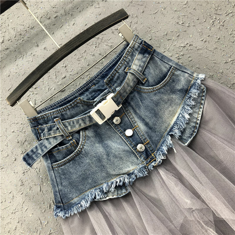 Женская джинсовая юбка асимметричного кроя, приталенная юбка А-силуэта в Европейском стиле, весна-лето 2024