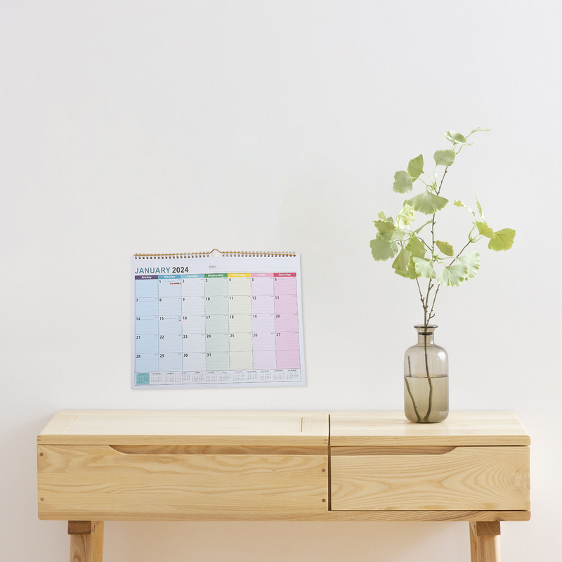 Calendario de pared colgante para el hogar y la Oficina, calendario de escritorio para el año, 2024