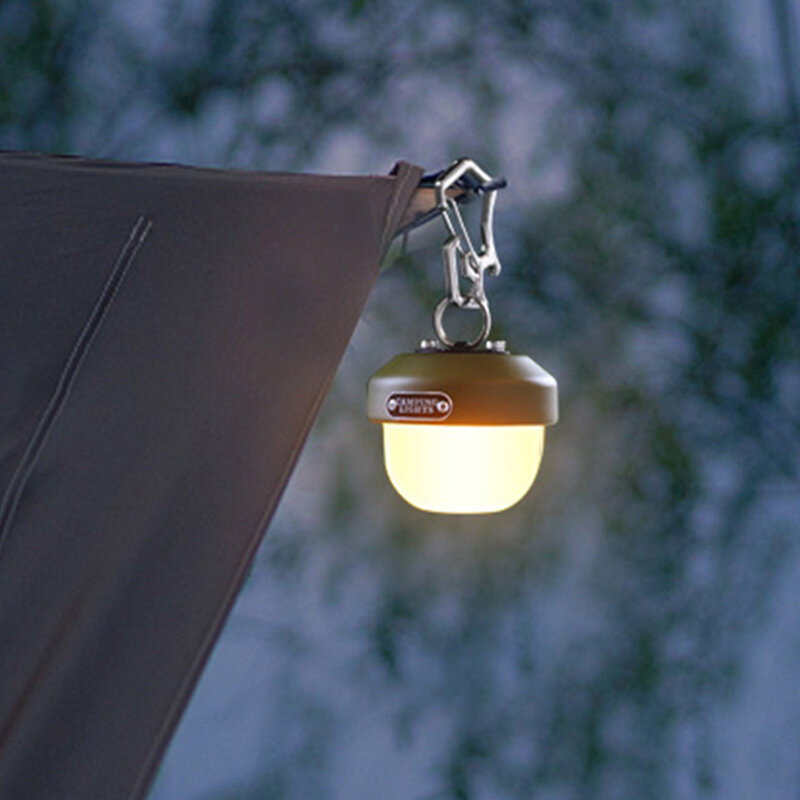 Lámpara de mochila para acampar al aire libre, multifuncional, compacta, lámpara de mochila de emergencia, atmósfera de carga USB, lámpara de Camping de tuerca de pino