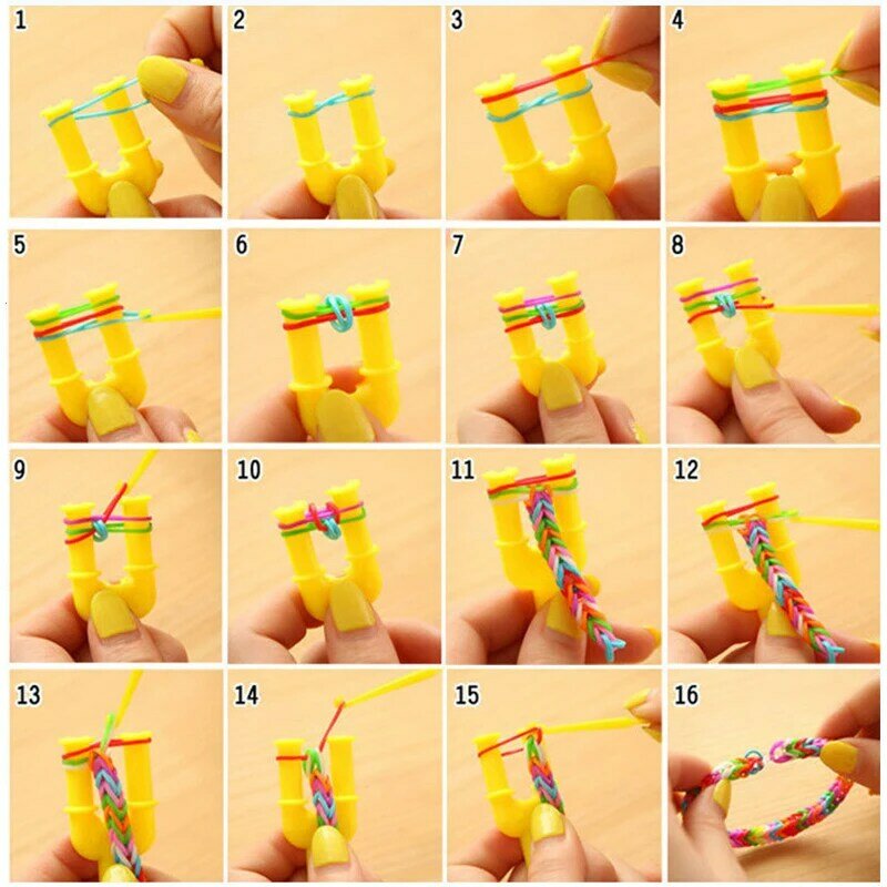 600/1500 farbige Gummiband Armband Herstellung Kit Gummiband Füllung Kit Kinder Armband Stricken Kit DIY Handgemachte Spielzeug