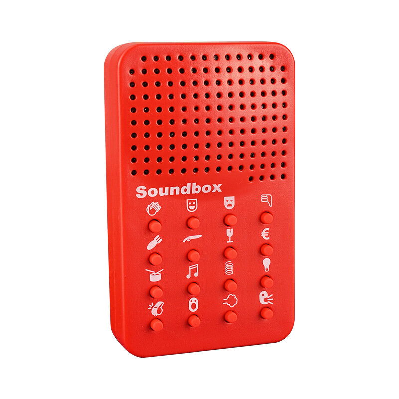 صندوق صوت أحمر صغير للأطفال ، 16 صندوق صوت زر ، 16 مؤثرات صوتية مختلفة ، الكبار ، الطرف ، مزحة ، مضحك
