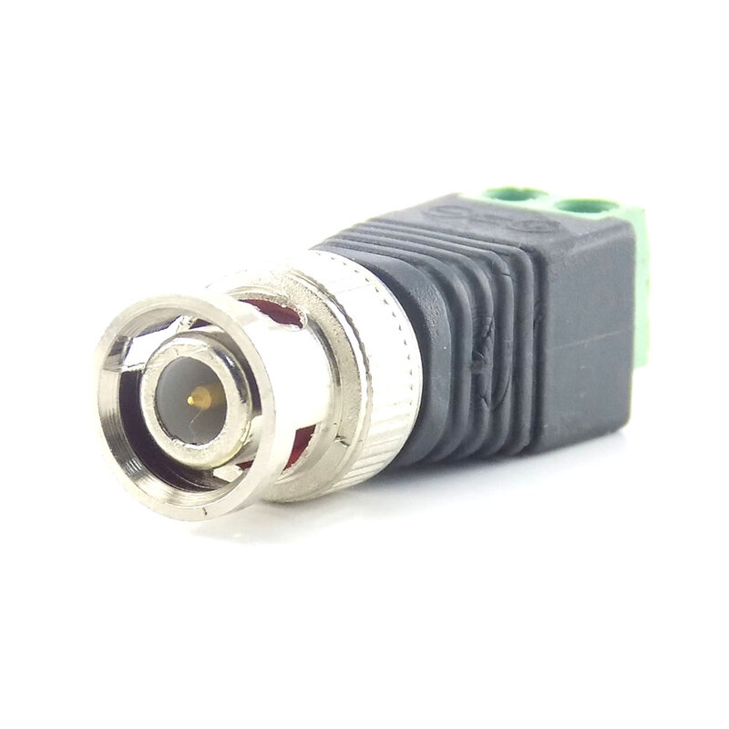 1/4/10 buah DC BNC Pria konektor aksesori steker pengawasan sistem Video Balun adaptor keamanan Coax CAT5 untuk kamera CCTV