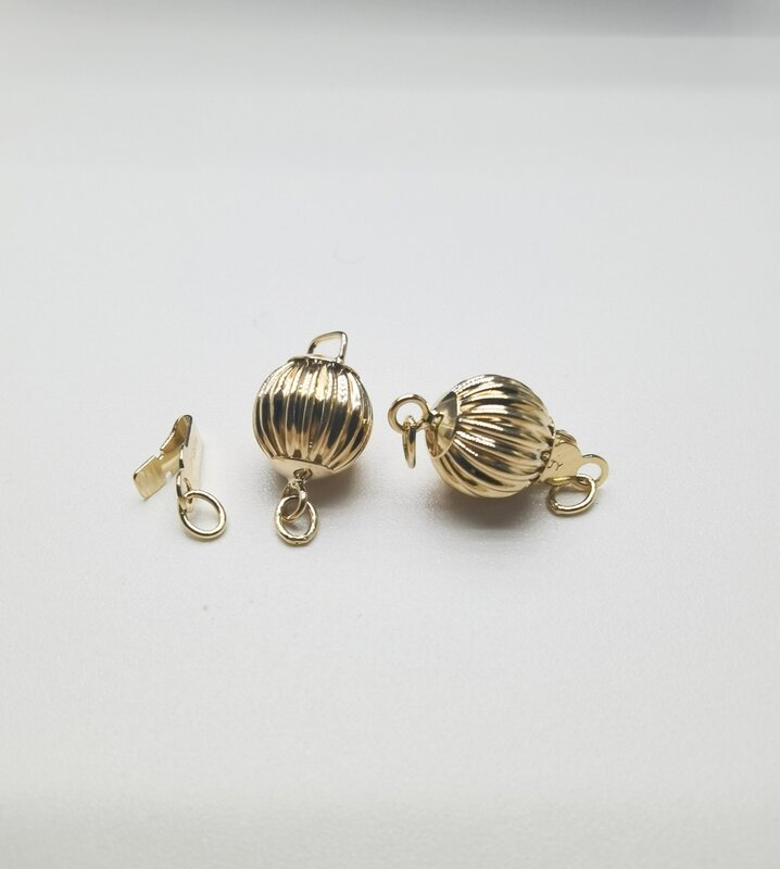 14K Gold Pearl Lantern Necklace e Bracelet, lindos e reais acessórios, AU585, 7mm, frete grátis, 1Pc