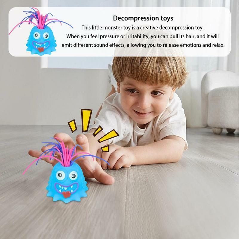 Mainan ventilasi menyenangkan menarik rambut baru lucu hadiah anak-anak menantang unik Scream Anti stres rambut tarik hewan kecil