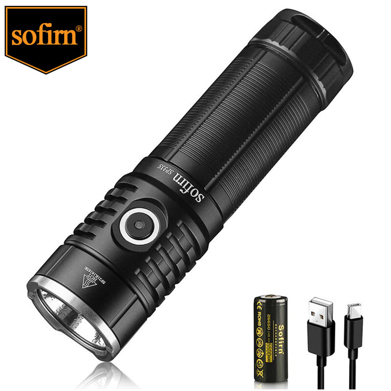 Sofirn-SP33S CREE XHP70.2 LED 손전등, 5000lm 강력한 26650 랜턴, USB C 충전식 토치 라이트, 사냥 낚시 야외 활동용