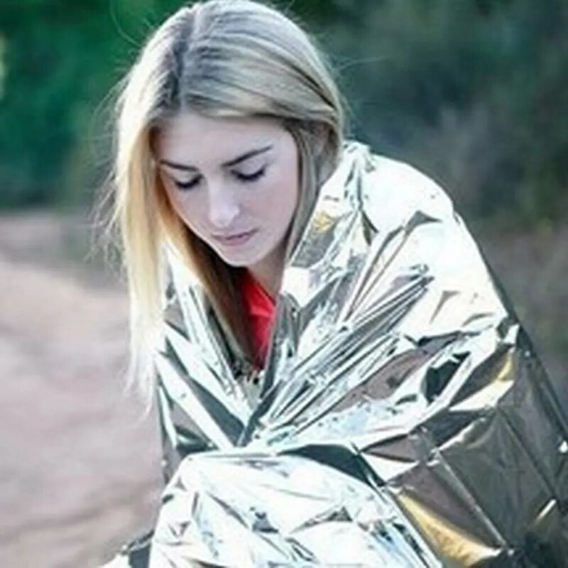 Hypothermia Rescue First Aid Kit Camp Keep Foil Mylar Lifesave Warm Heat Bushcraft Outdoor Thermal Dry Emergent Blanket Survive