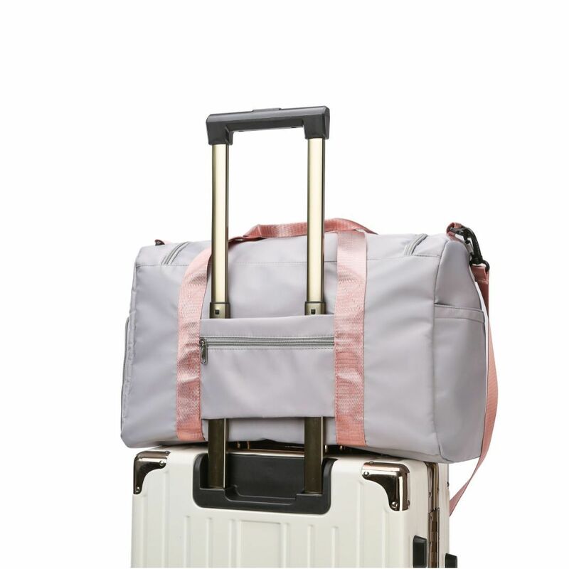 Tas kebugaran olahraga untuk wanita, ransel bagasi tas tangan perjalanan pemisah basah kering kapasitas besar