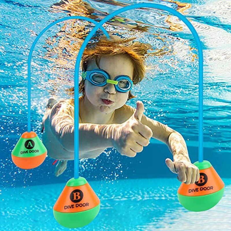 2 piezas a través puerta anillo buceo nadar a través puerta juguete subacuático buceo nadar juguete