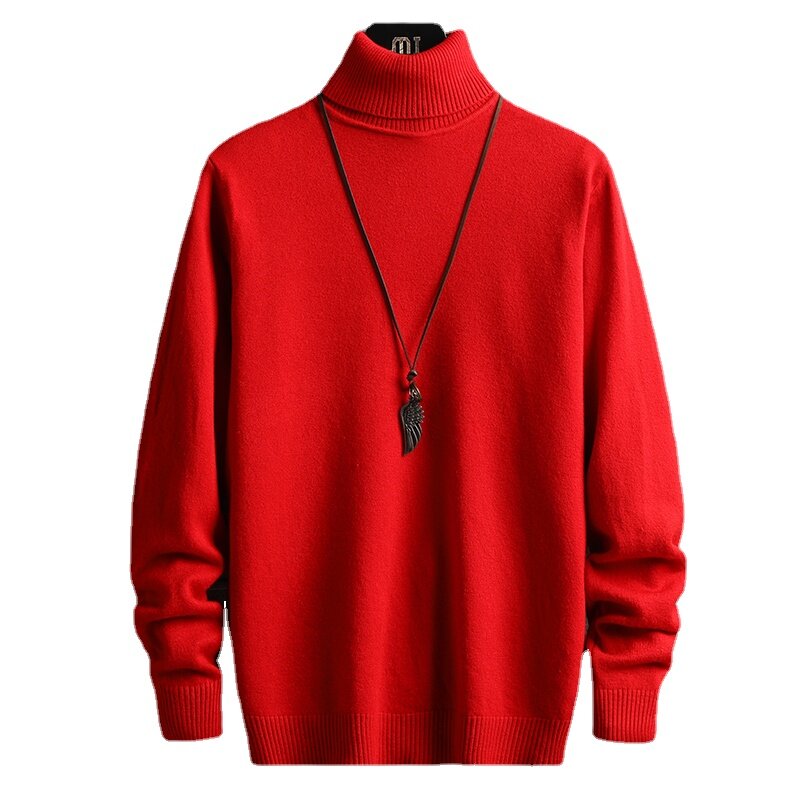 Suéter de cuello alto para hombre, ropa informal ajustada que combina con todo, otoño e invierno, novedad