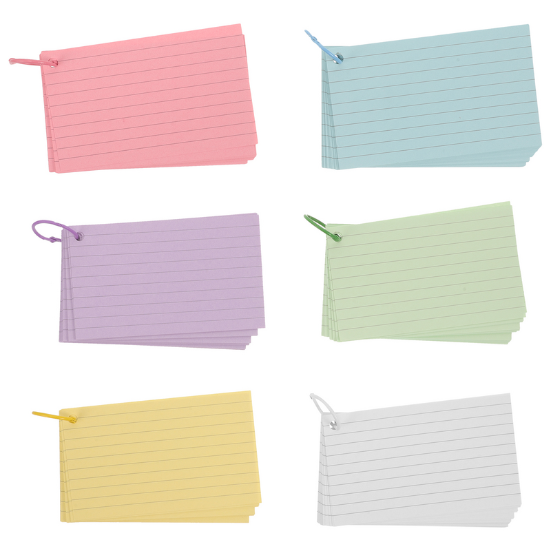 Index Card Colored Cards Office Blank Flashcards Simple Portable Lined Pre Hole Punched