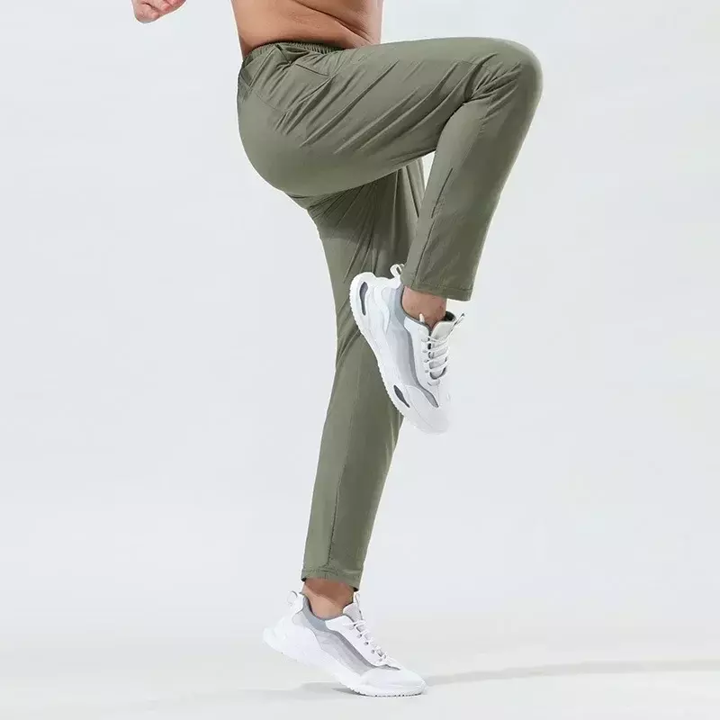Lemon-Pantalon de sport mince élastique pour homme, séchage rapide, respirant, fitness, yoga, loisirs, entraînement, course à pied, printemps, été