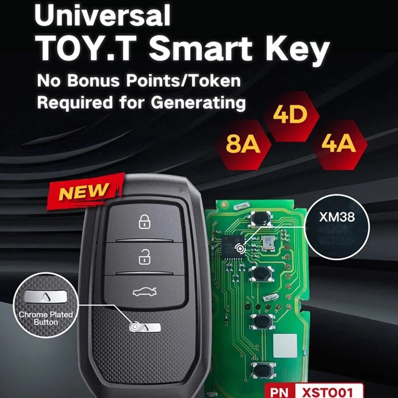 XSTO01EN Xhorse VVDI llave inteligente Universal para Toyota XM38, Lexus XM38, 4D, 8A, 4A, todo en uno