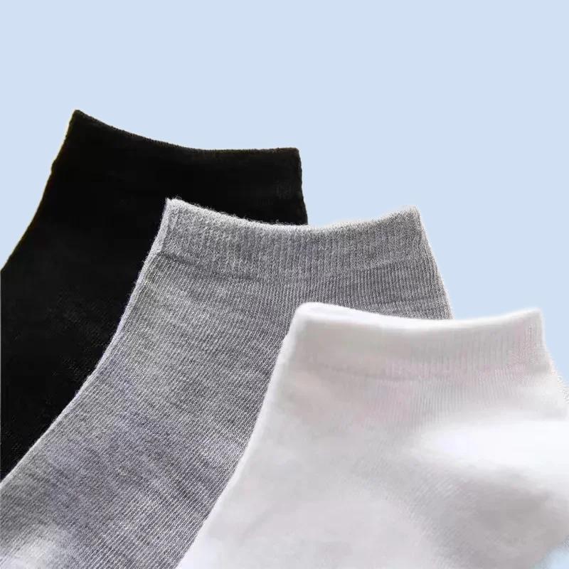 Meias de algodão poliéster de alta qualidade para homens, meias elásticas, preto e cinza, moda casual, tecido macio, 5 pares, 10 pares, 20 pares