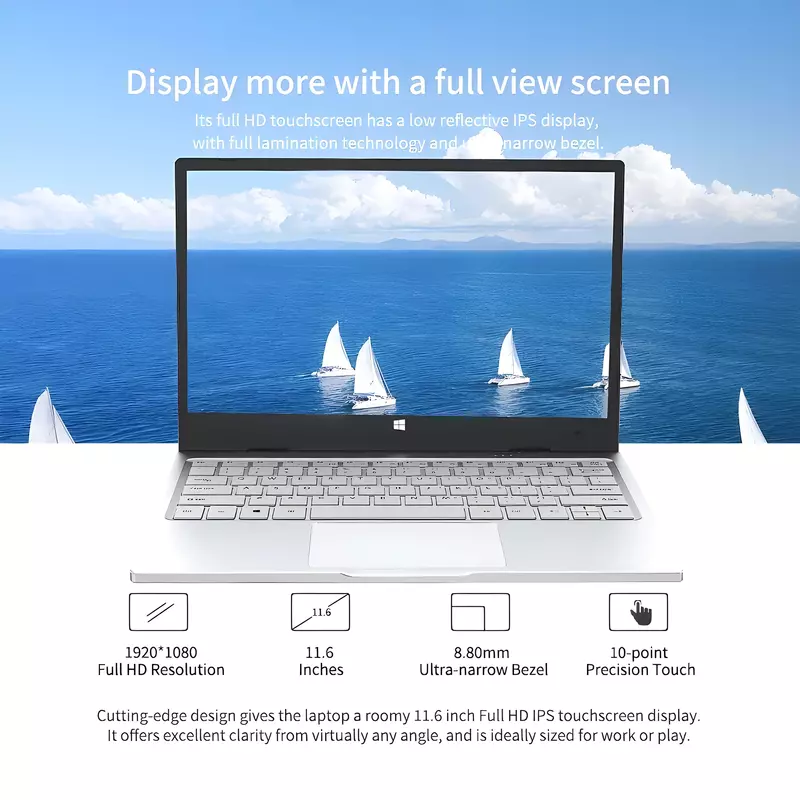 Touch Screen Mini Laptop, 11.6 Polegada IPS, N6000, 16 GB de RAM, 1TB SSD, Windows 11, 10, YOGA, Notebook PC, Gamer, Rotação de 360 °, computador portátil