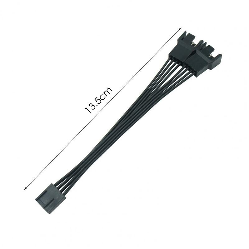 Profissional PWM Fan Splitter Cable, cobre, 1 a 2 4 Pin, PWM Fan Extensão, PC Fan Power Cable, 13,5 centímetros