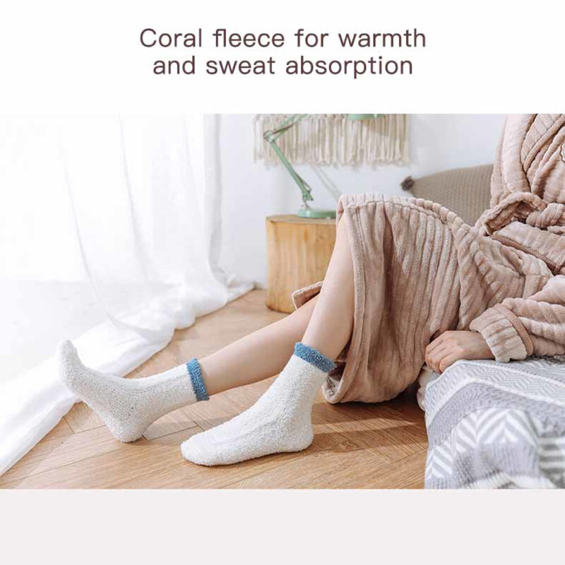 Calcetines térmicos gruesos y cálidos para mujer, medias largas y mullidas para el suelo del hogar, Invierno