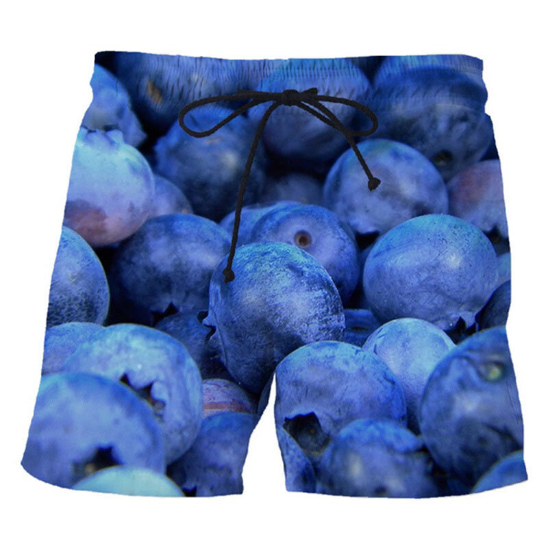 Summer Blueberries Fruit Short Pants Women Men 3D Printed Swimsuit Swim Trunks Beach Shorts Skateboard Sport Cool Gym Ice Shorts