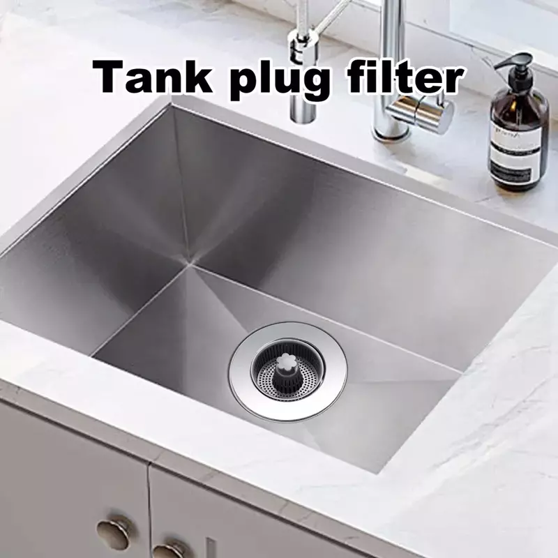 1pc 3 In 1 Sink Aid Drain Strainer Stopper Kitchen Basket Filter Anti-clogging