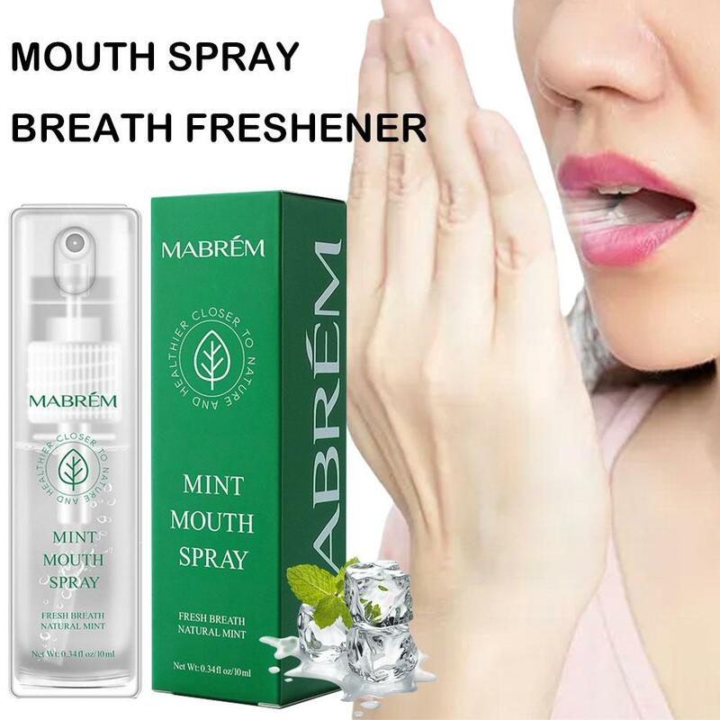 Spray de boca de hortelã, limpa a boca, remove a fumaça, purificador de mau hálito, cheiro do ar, E2Q5, 10ml