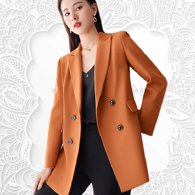 Novo outono inverno moda feminina escritório commuter casaco quente cor pura senhoras coreano solto roupas de alta qualidade para as mulheres