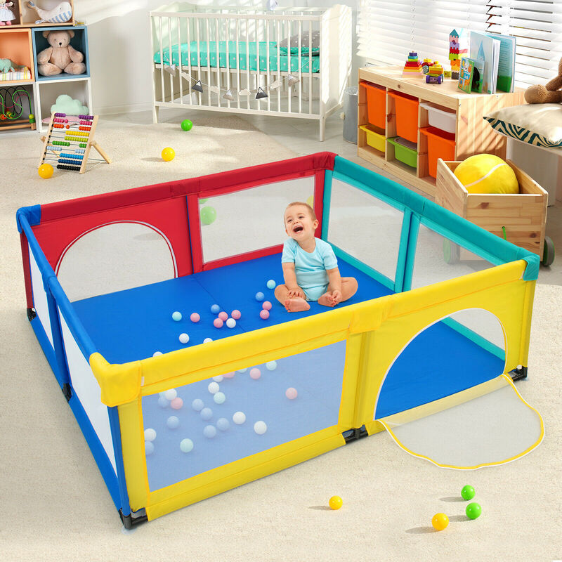 Babyjoy bebê playpen infantil grande quintal centro de jogo de segurança com 50 bolas ty327804