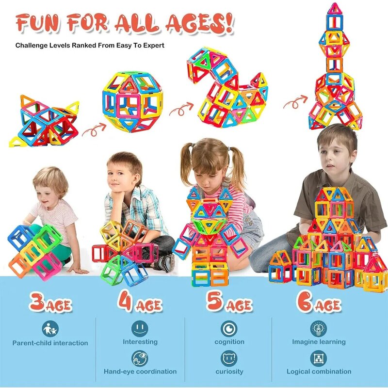 Sterke Magnetische Bouwstenen Groot Formaat Diy Magneten Educatief Speelgoed Voor Kinderen Designer Bouw Geschenken Voor Kinderen Speelgoed