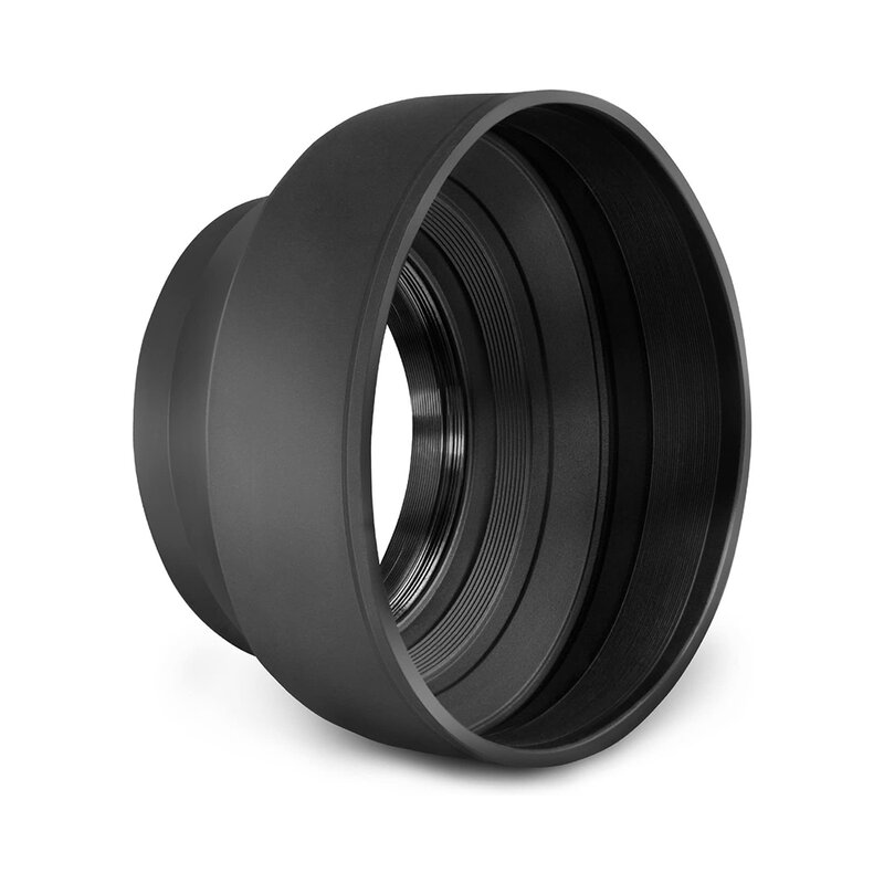 Parasol de goma plegable para lente de cámara DSLR, accesorio con rosca de filtro, 49/52/55/58/62/67/72/77MM, para Canon, Nikon, Sony