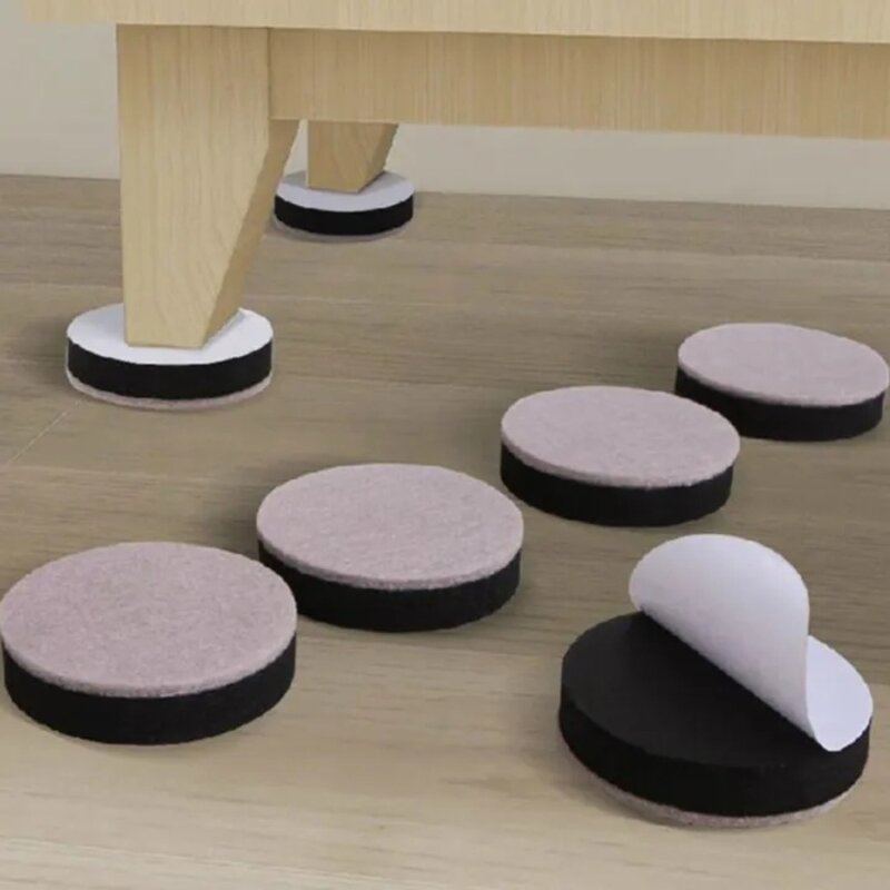 12pc Reusable Thick Felt Furniture Non Slip Sliders Pads Floor Protector Furniture Parts for Sofa Bed Table Chair Leg Cover Caps