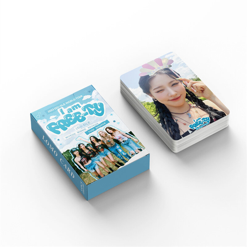 55 fogli/set Kpop GIDLE I Am FREE-TY Album Card INEVER DIE LOMO Card (G) I-DLE Album Girl I Burn Photo Card cartolina Fan Gift