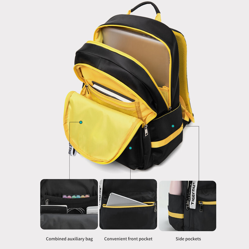 Mochila escolar impermeable para niña y mujer, bolsa para ordenador portátil de 15,6 pulgadas, ligera, multicolor, de viaje, garantía de por vida