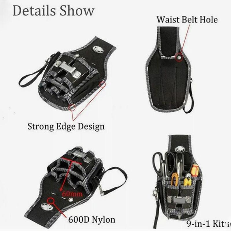Electrician Repair Waist Tool Bag With Multi Pocket Large Capacity 600d Oxford Cloth Outdoor Waist Bag for Tool Storage Arrange