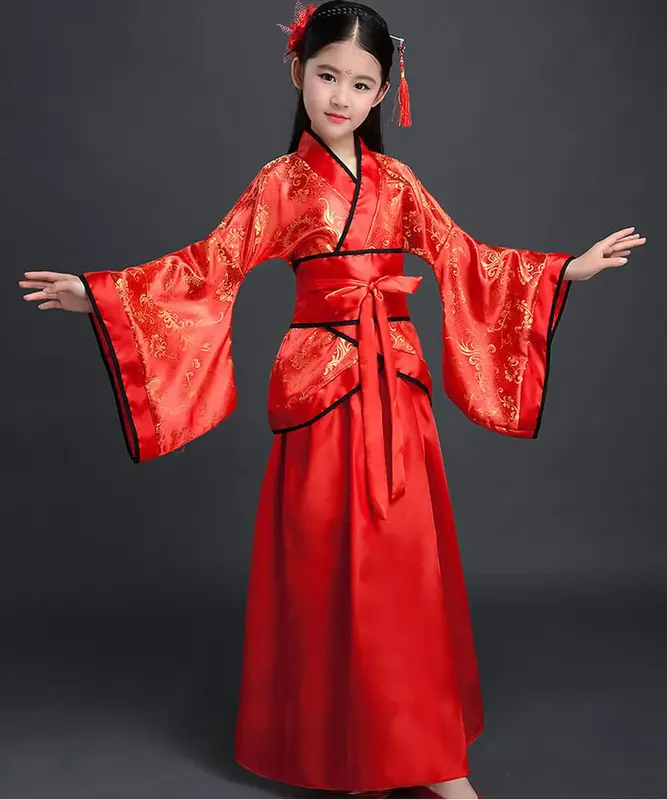 Starożytne chińska sukienka dziewczynki dzieci Kimono tradycyjne etniczne fanki chór kostium taneczny japońskie styl Kimono Yukata