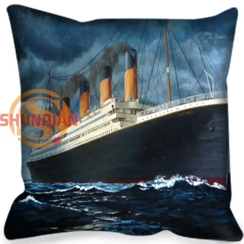 Funda de almohada cuadrada Titanic personalizada con cremallera, funda de almohada para el hogar, 35x35cm,40x40cm