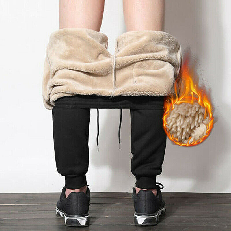 Männer Winter Warme Lange Unterhosen Elastische Mittlere Taille Hosen Casual Thermische Sport Tasche Hosen Samt Dicke Wolle Leggings Hosen