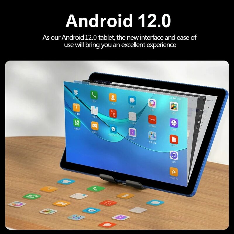 Tablette originale Global Firmware BDF P40, processeur AI délicat, 8 Go + 256 Go, Octa Core, Android 12, écran LCD HD 10.35 pouces, tablette WiFi Pad