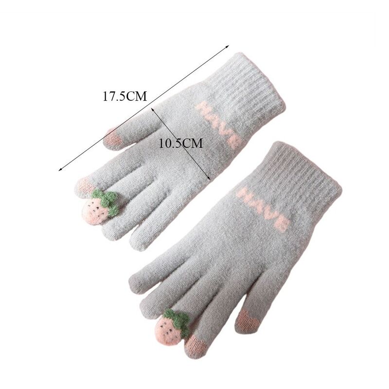 Keep Warm Knitted Gloves Daily Windproof Cold Proof Mittens Touch Screen Cycling Driving Gloves Students