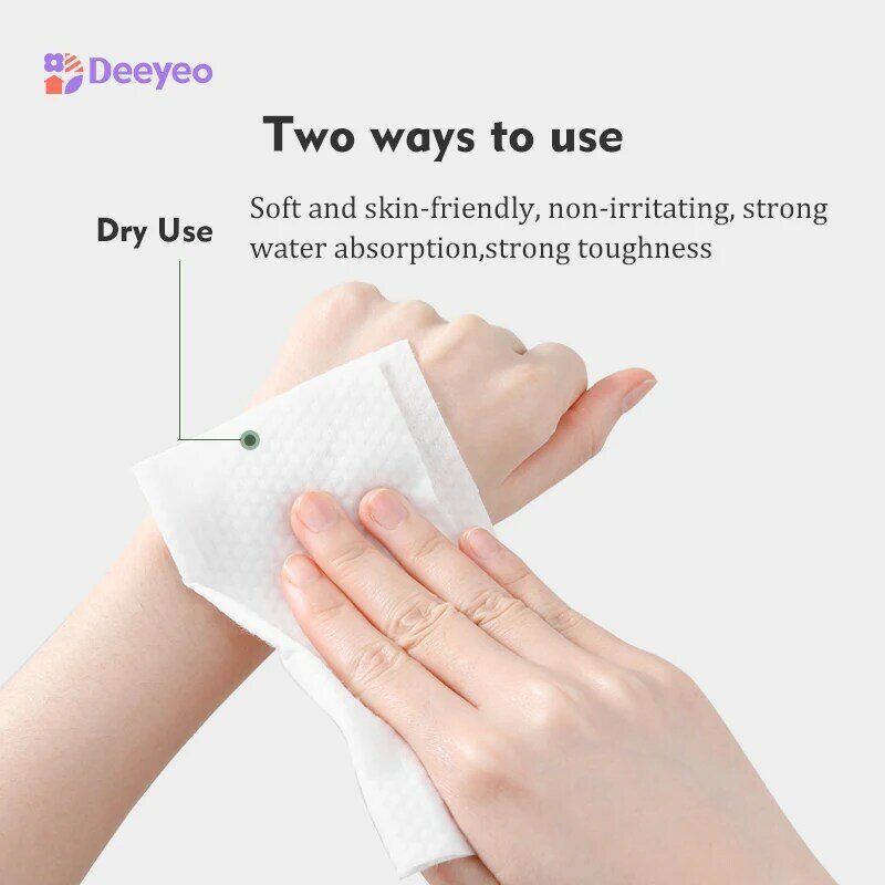 Deeyeo Cotton Pads for Face Baby Adult Facial Tissues Disposable Soft Pearl Pattern Cleaning Towel Makeup Remove Tool 80pcs
