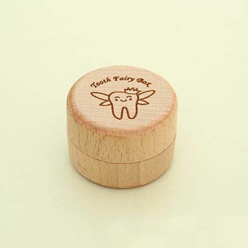 Scatola per denti da bambino in legno di legno denti da latte salva capelli fetali conservazione del cordone ombelicale scatola per la fata dei denti scatola per souvenir