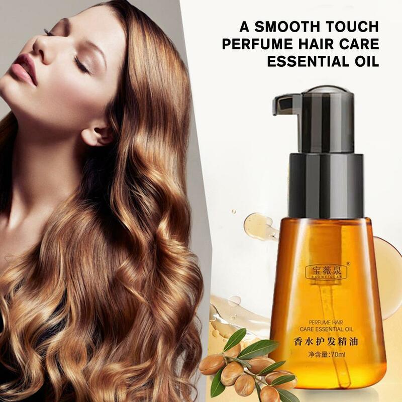 Aceite Esencial Marroquí para el cuidado del cabello, repara el cabello seco, esencial nutritivo, alisa el encrespamiento y mejora el champú, libre de aceite A R8I9, 70ml