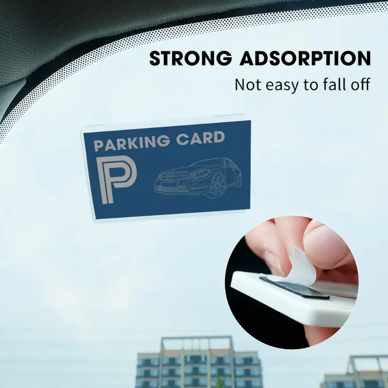 Car Card Sleeve Parking Ticket Suction Cup Clip Holder Auto Fastener Windscreen Park Card Organizer Stickers ID IC Clip Covers