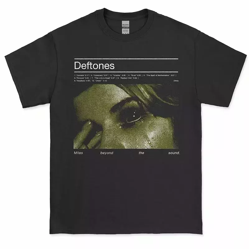 Koszulki damskie Vintage luźne Horror Deftones czaszka T Shirt Casual Harajuku gotyckie czarny podkoszulek letnie topy Streetwear Hip Hop