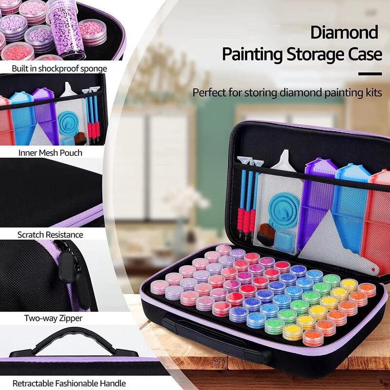60 Slots Diamond Painting Storage Container,Diamond Art Storage Case for Jewelry Bead Rhinestones Organizer